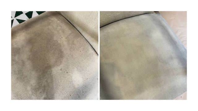 Asiento limpio antes y despues