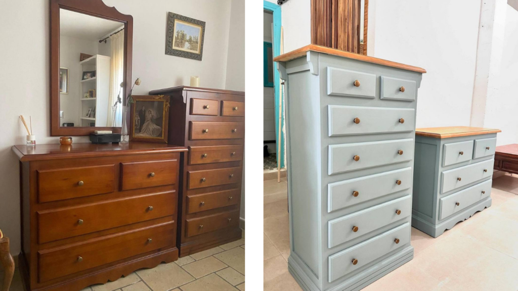 Pintar sobre barniz. Guía paso a paso para pintar muebles barnizados 16 Azul Budapest a dos velas