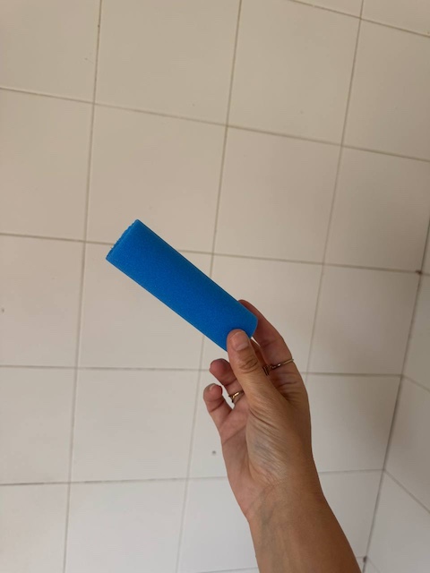 Rodillo azul de espuma