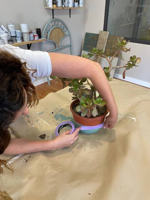 Encintamos de nuevo el macetero