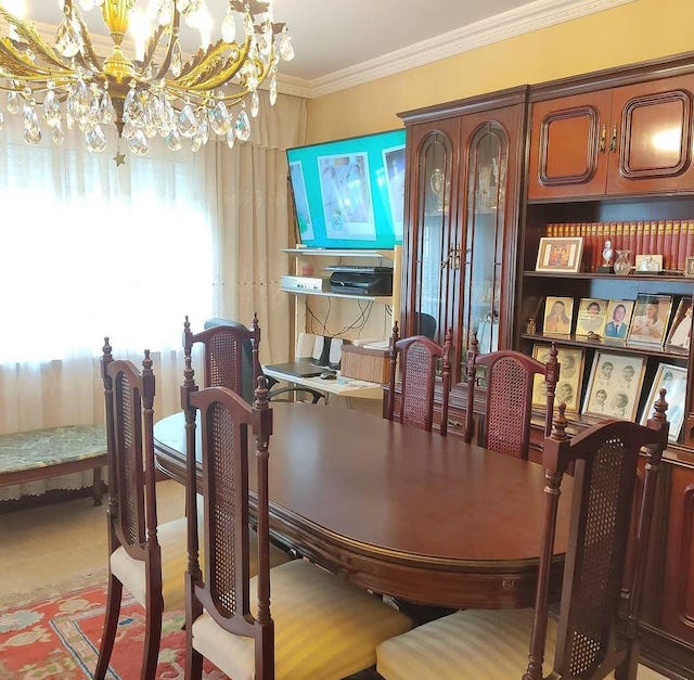 pinta tu salon Comedor verde azulado antes