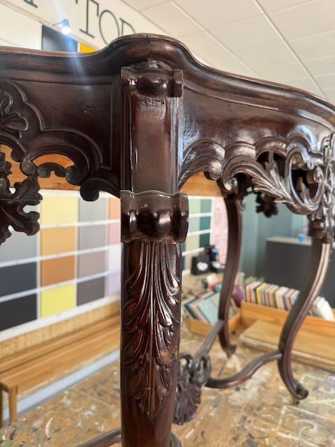 Detalle mesa consola pata