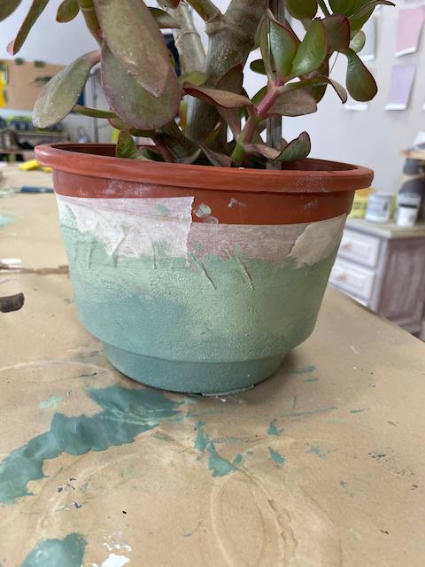 Macetero colores verdes textura