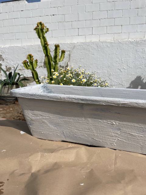 Macetero con masilla de texturas