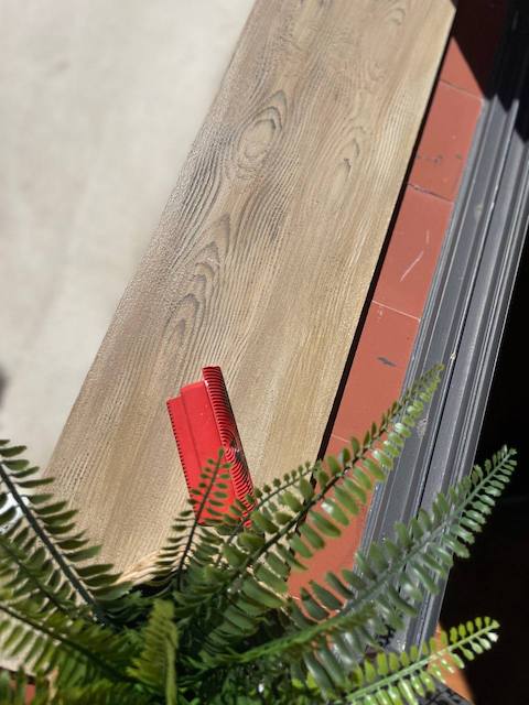 Imitación efecto madera en mármol 22 Efecto madera en poyete