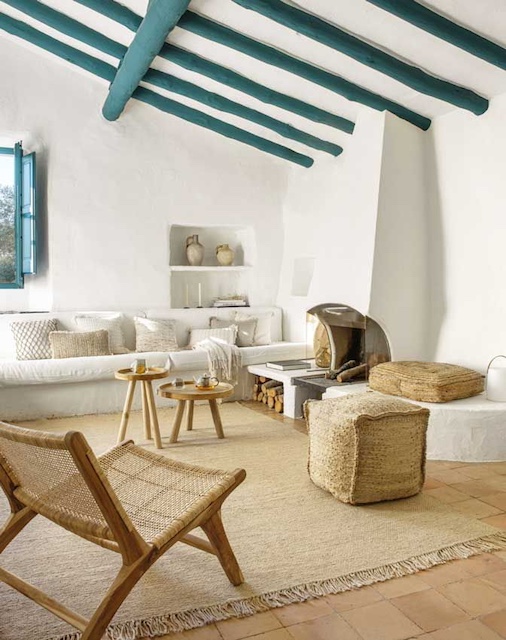 Cómo combinar colores en decoración: estilo mediterraneo salon
