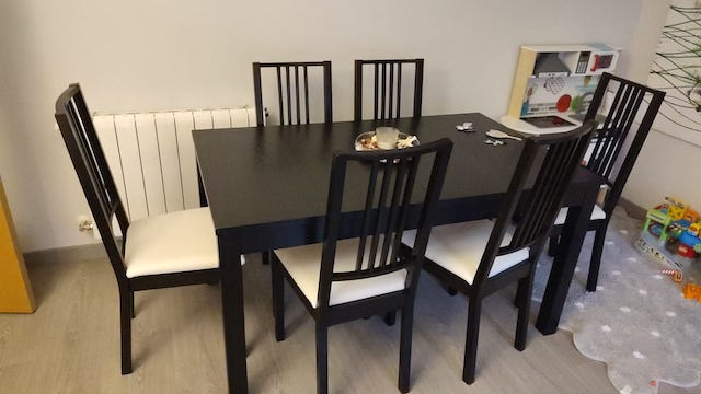 Cómo pintar una mesa de madera de comedor 29 Mesa comedor antes Salon de Te efecto madera