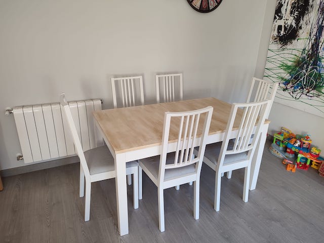 Cómo pintar una mesa de madera de comedor 30 Mesa de comedor salon de te efecto madera