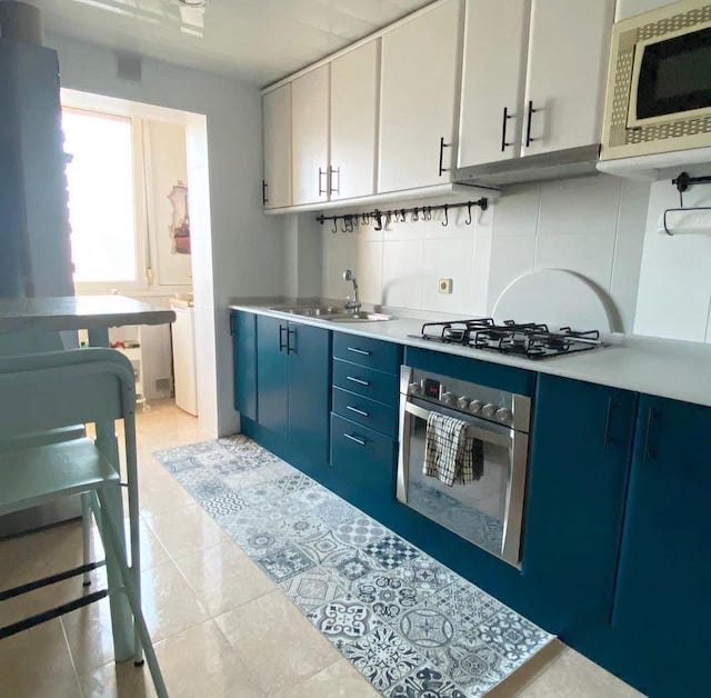 Cocina pintada en color Picadilly