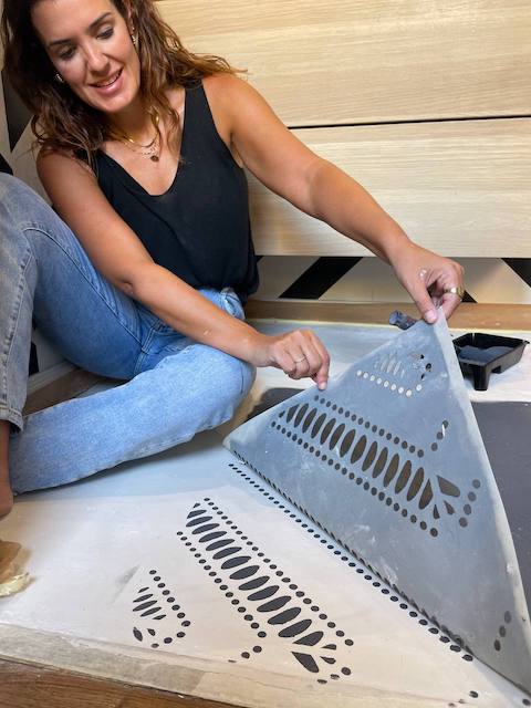 Pintar suelo con plantilla 16