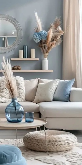 Pintar paredes de salon: Azul Budapest