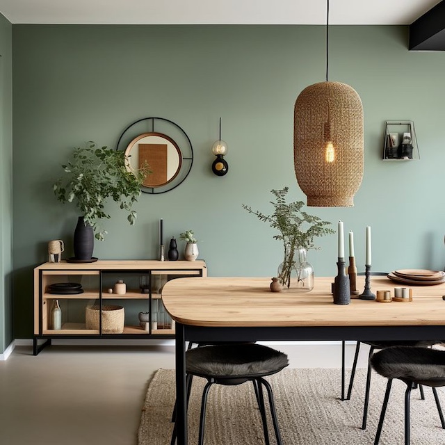 Pintar paredes de salón: Humo Verde