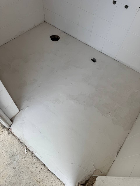 Suelo con masilla efecto cemento