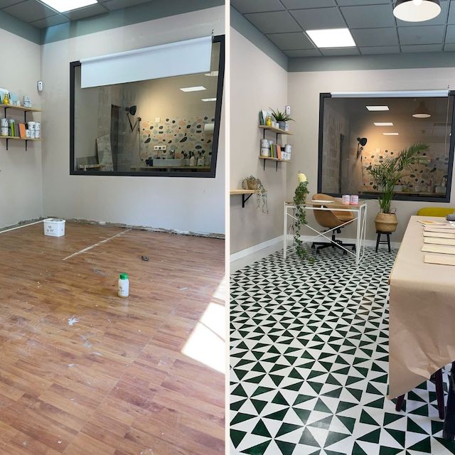 Guía para restaurar y pintar una tarima flotante 34 Antes y después suelo pintado con strong suelos