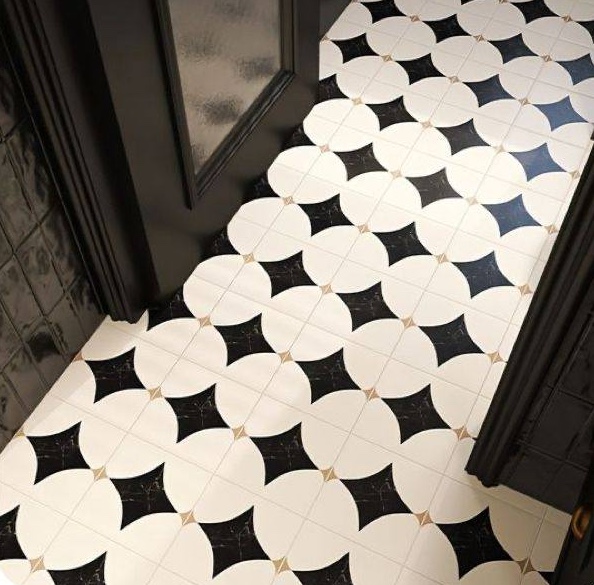 Tutorial para pintar el suelo del baño con plantilla geométrica