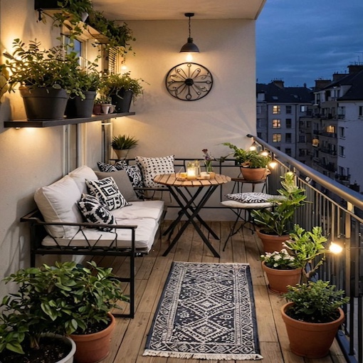 Balcón estilo industrial