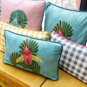 Funda Cojín Beetle Azul Vintage 30x50