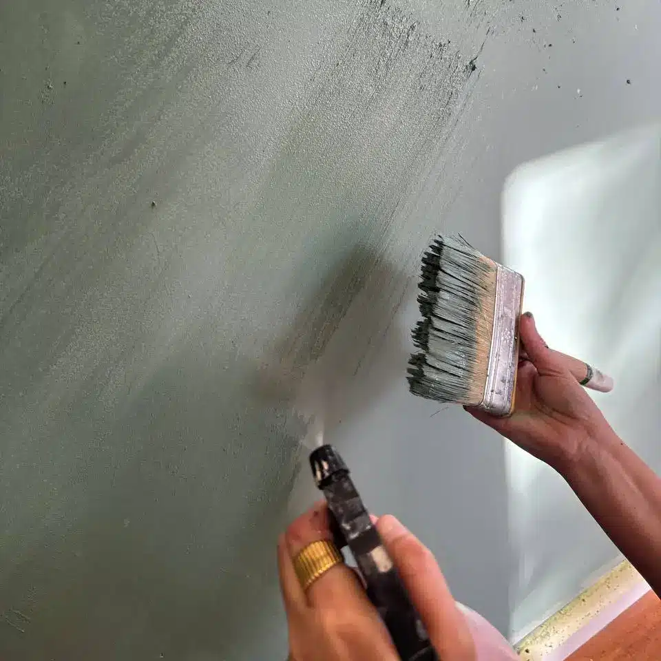 Aplicar Toscane con brocha y agua en la pared