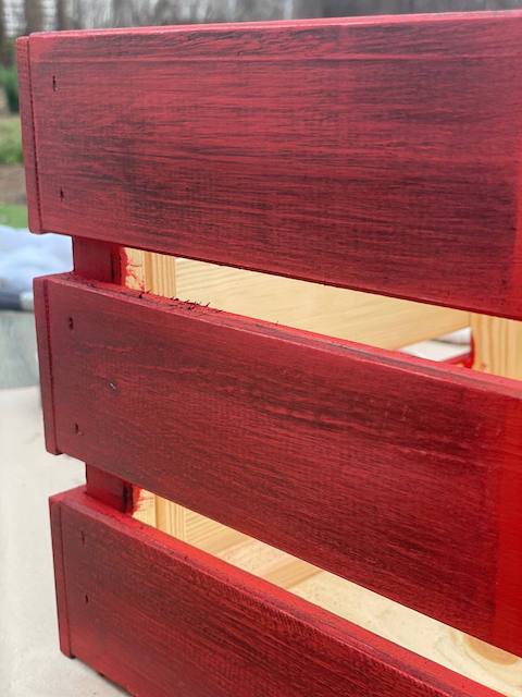 cajón patinado y cera