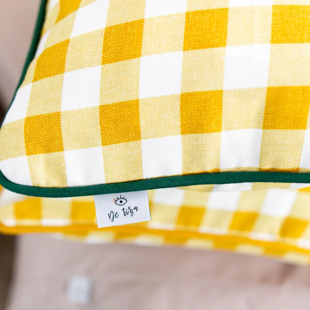 Funda Cojín Vichy Orégano bordón Verde 50x50 1 Funda Cojín Vichy Orégano bordón Verde 50x50