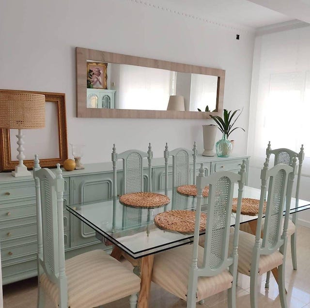 pinta tu salon comedor verde azulado