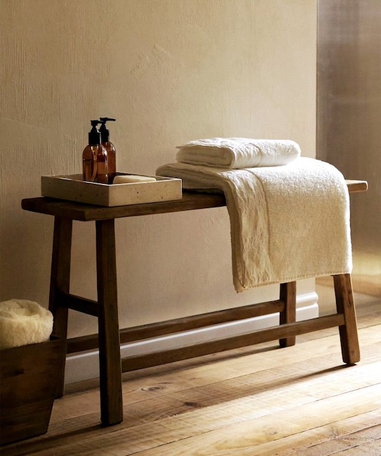 Ideas para pintar baños con el arte del Feng Shui: decoración elemento tierra textiles beige