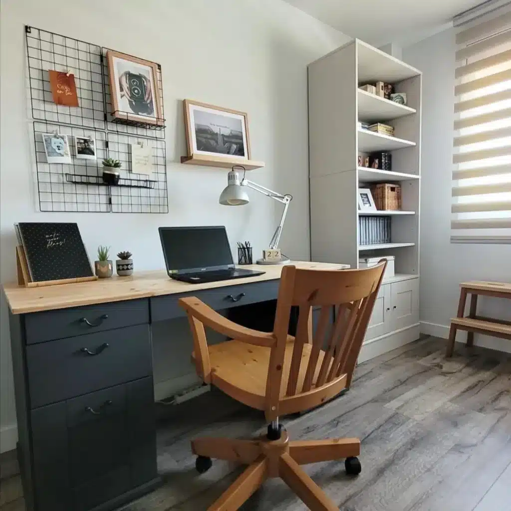 Guía completa para pintar y decorar tu casa según tu estilo de decoración 37 Escritorio pintado en Casi Negro