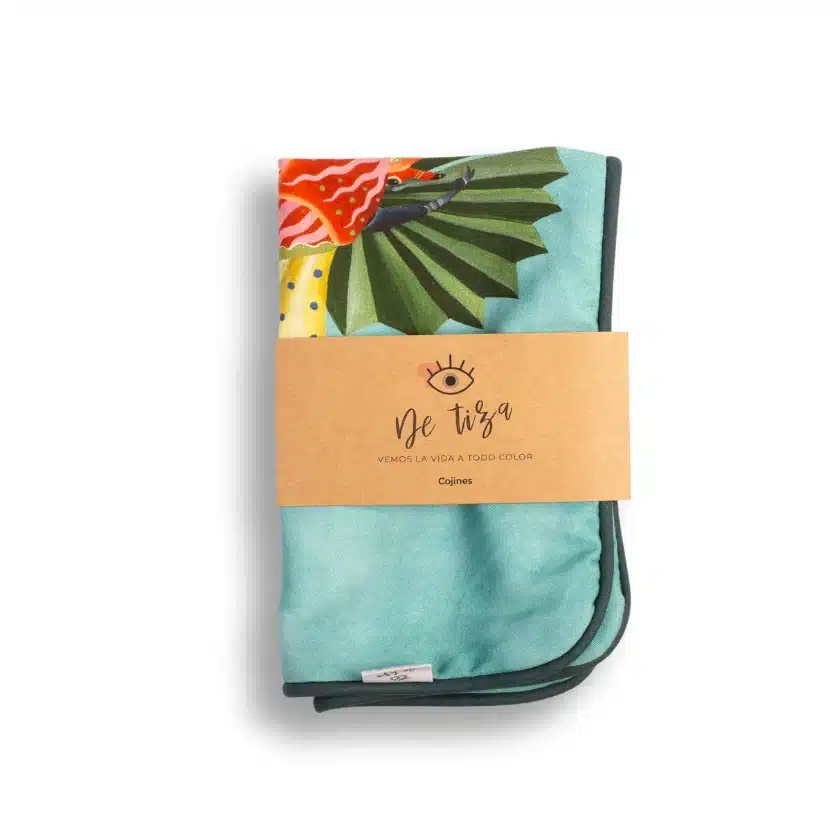 Funda Cojín Beetle Azul Vintage 30x50 3 Funda Cojín Beetle Azul Vintage 30x50 - Imagen 3