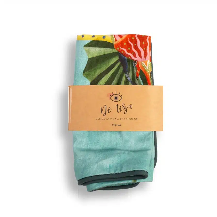 Funda Cojín Beetle Azul Vintage 50x50 3 Funda Cojín Beetle Azul Vintage 50x50 - Imagen 3