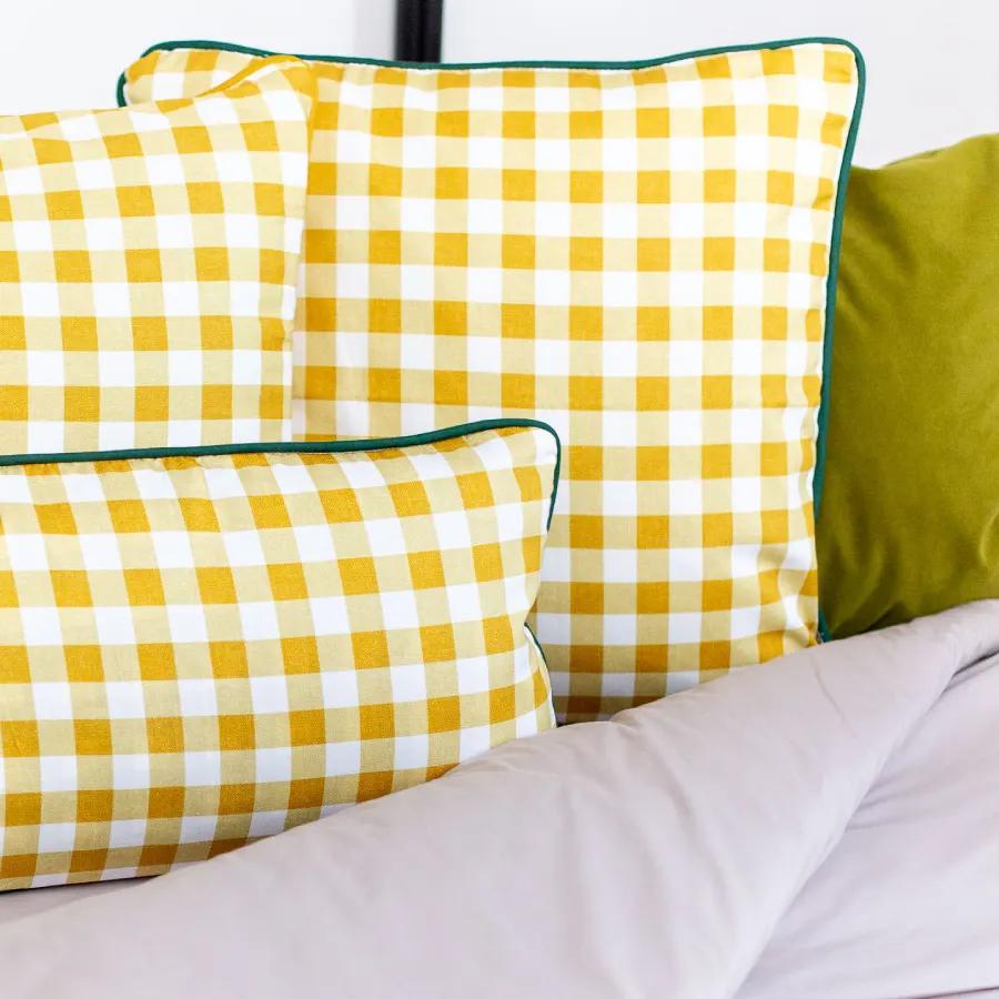 Funda Cojín Vichy Orégano bordón Verde 50x50 2 Funda Cojín Vichy Orégano bordón Verde 50x50 - Imagen 2