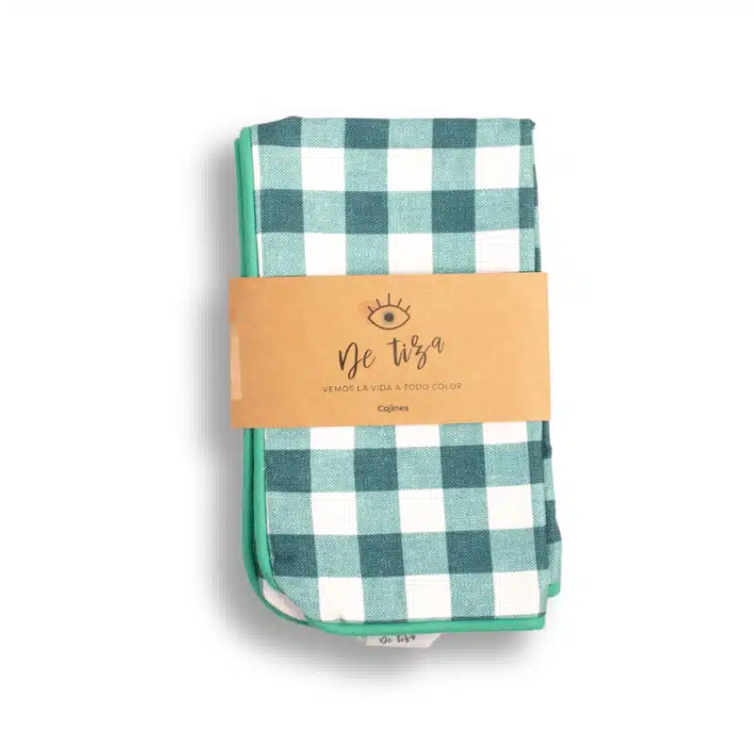 Funda Cojín Vichy Baresse bordón Verde 30x50 3 Funda Cojín Vichy Baresse bordón Verde 30x50 - Imagen 3