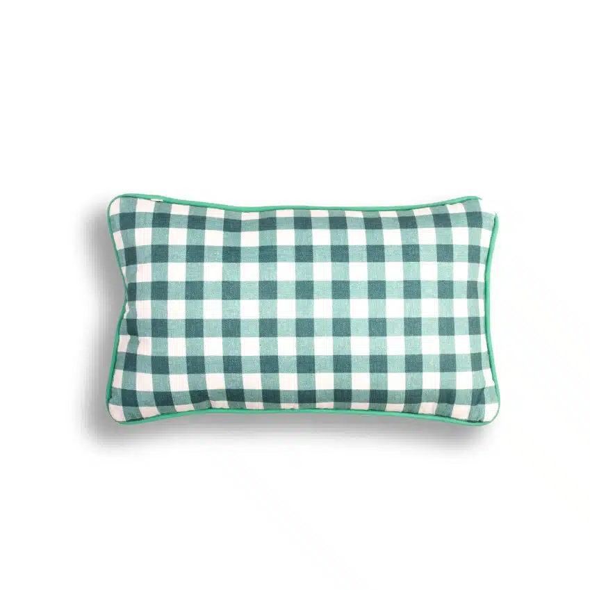 Funda Cojín Vichy Baresse bordón Verde 30x50 2 Funda Cojín Vichy Baresse bordón Verde 30x50 - Imagen 2