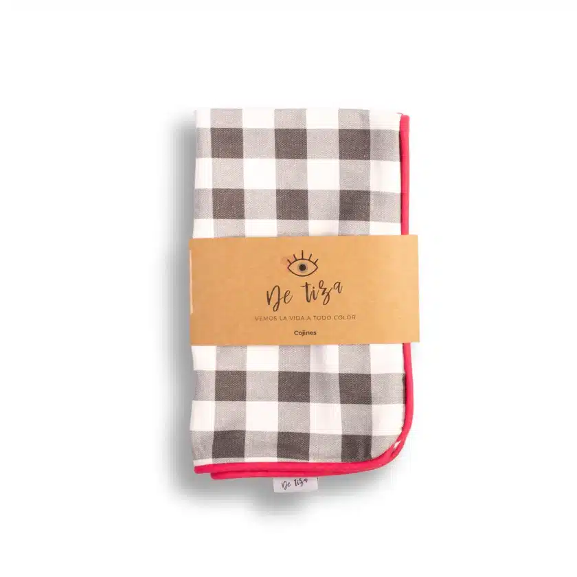 Funda Cojín Vichy Fuerteventura bordón Rosa 30x50 3 Funda Cojín Vichy Fuerteventura bordón Rosa 30x50 - Imagen 3