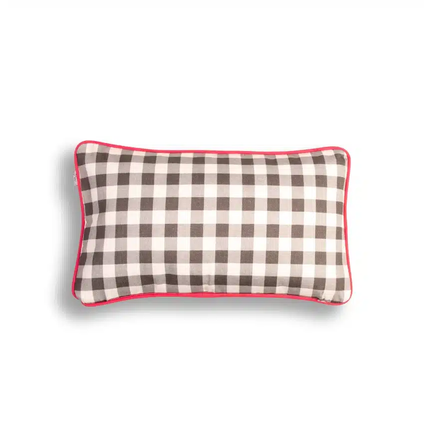 Funda Cojín Vichy Fuerteventura bordón Rosa 30x50 2 funda de cojin vichy gris bordon rosa