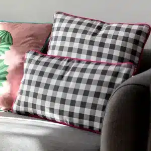 Funda Cojín Vichy Fuerteventura bordón Rosa 50x50