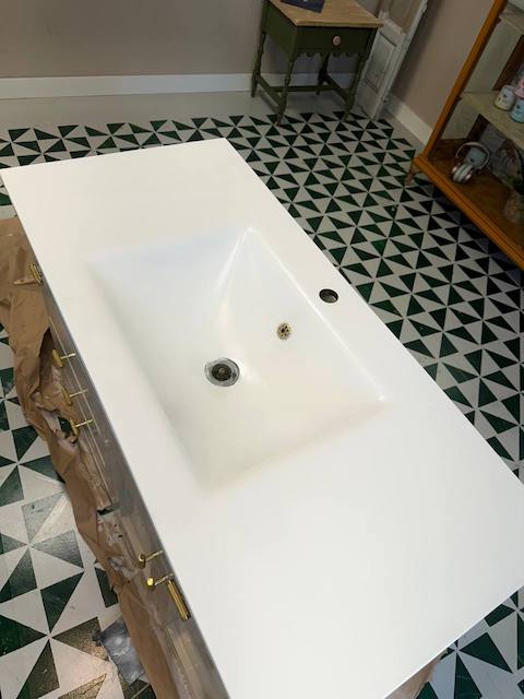 Cómo pintar un lavabo completo paso a paso 22 Lavabo pintado en blanco