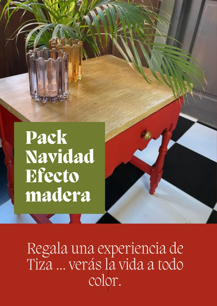 Regala experiencias con pintura. 4 pack navidad efecto madera