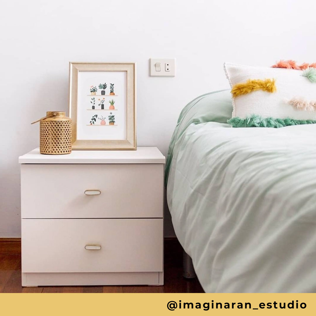 Pintura Essential Salón de Té 2 Mesilla con dos cajones blanca Salon de TE