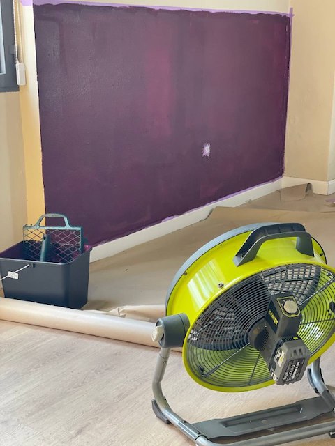 Cómo pintar un zócalo en la pared 22 secado