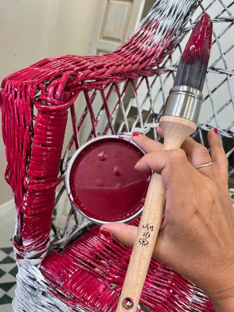 Aprende a Pintar Muebles de Mimbre con Chalk Paint 10 Color sillon de mimbre pintado