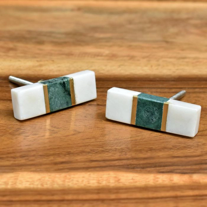 Pack de 2 tiradores T Piedra y Latón 1 Pack de 2 tiradores T Piedra y Latón