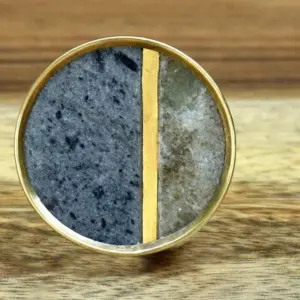 Pack de 2 tiradores Piedra Negro y Gris