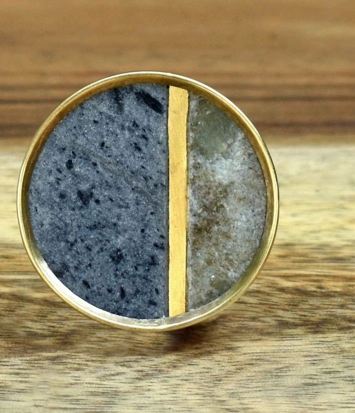 Pack de 2 tiradores Piedra Negro y Gris 1 Pack de 2 tiradores Piedra Negro y Gris