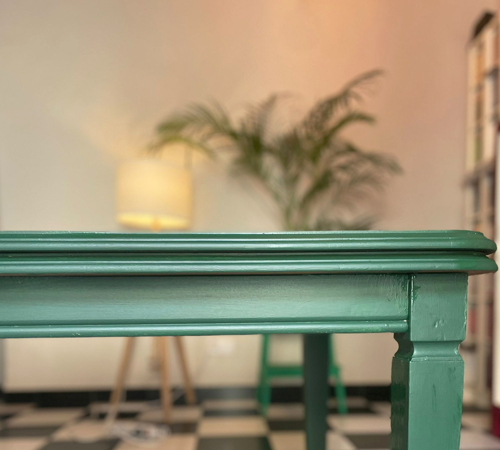 Cómo restaurar una mesa de madera 40 Restaurar mesa en color verde