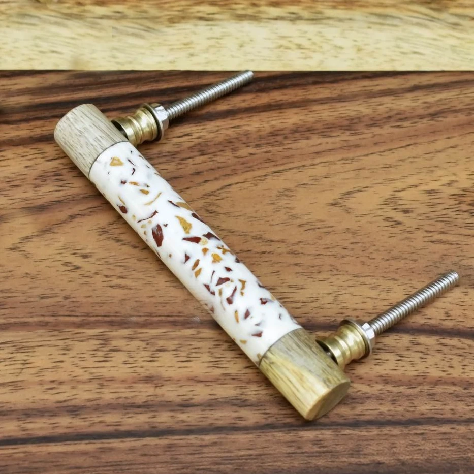 Pack de 2 tiradores Madera y Terrazo Multicolor 1 Pack de 2 tiradores Madera y Terrazo Multicolor